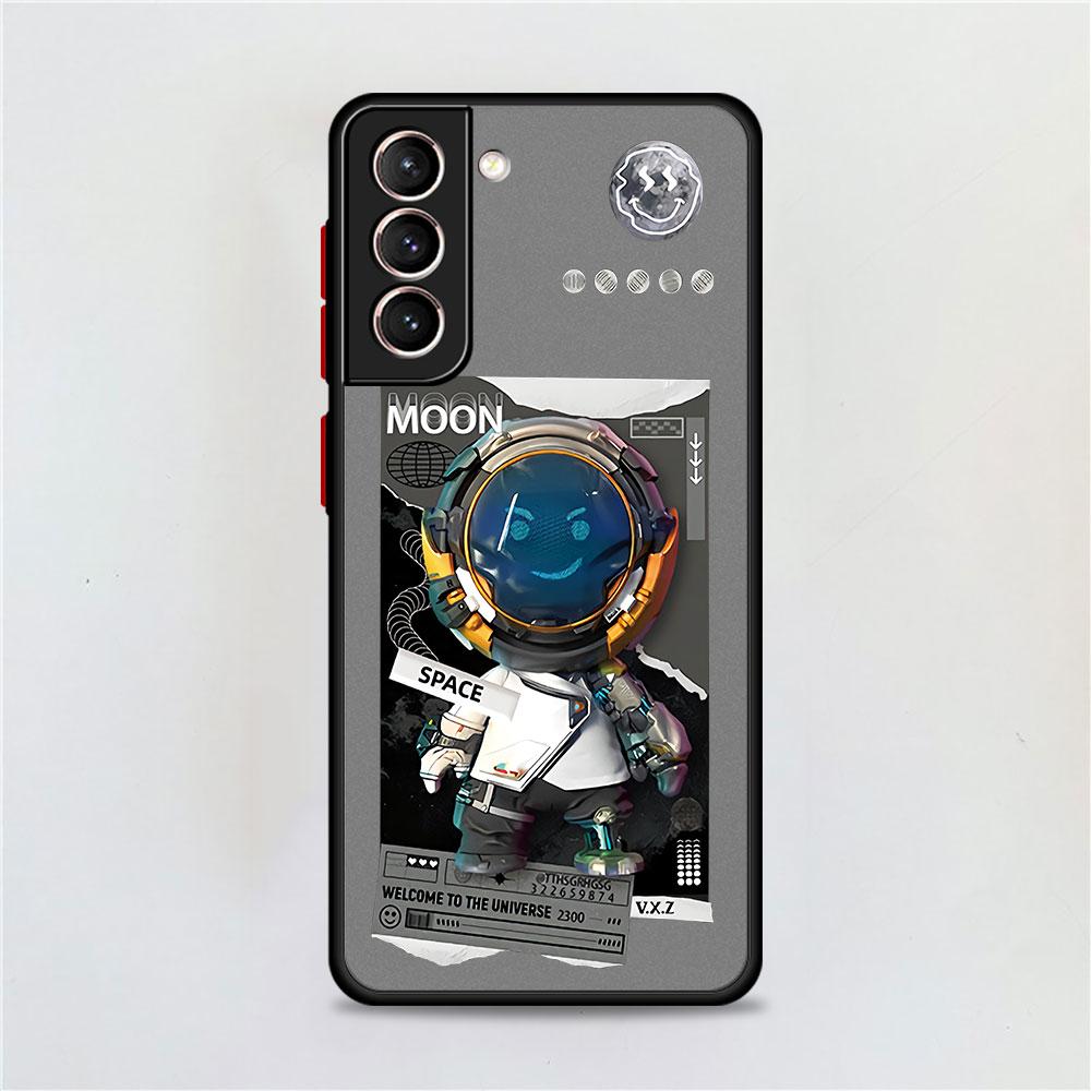 Husă Mată Drăguță Astronaut Planetă Pentru Samsung Galaxy S22 S20 S21 FE S10 S9 Plus S8 Capa Note 20 Ultra 10 Lite Fundas Telefon
