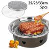 5pcs Round Disposable Wire Net Grill Racks Iron Roast Grate Cooking Barbecue BBQ Home Outdoor Cooking Equipment Accessories