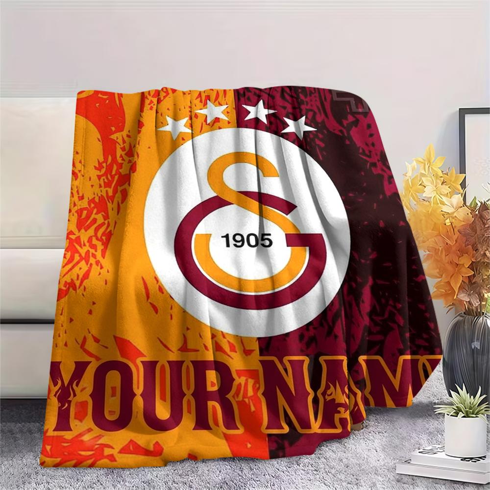 1PC Custom Name Galatasaray Patterned Flannel Blanket Suitable For All Seasons for Home Decor Warmth and Comfort Gifts Holiday Present