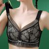 Push-up Thin Full-cup Bra That Supports Side Breast Tissue Wire-free Makes Large Breasts Appear Smaller and Prevents Sagging
