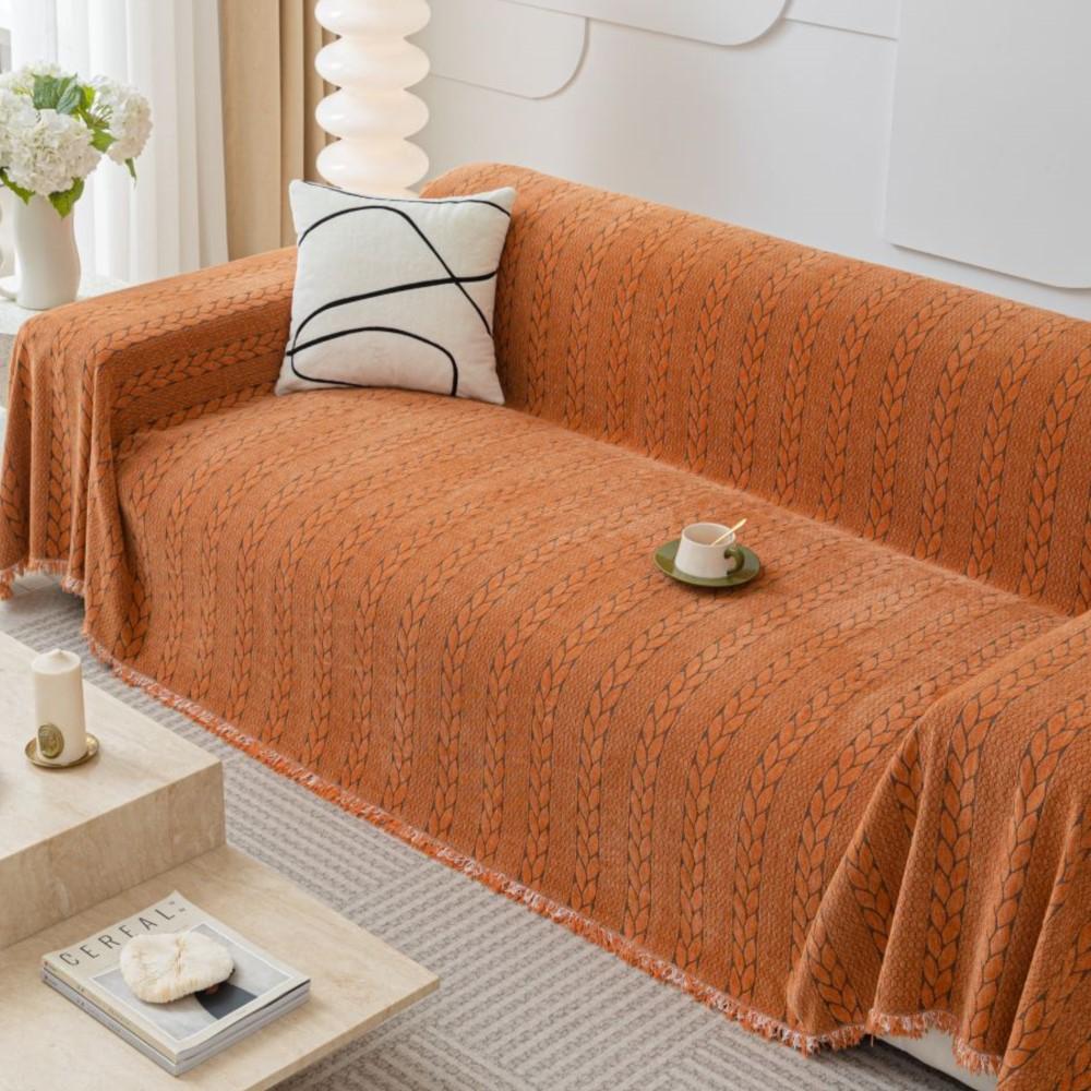 Sofa Cushion Cover Double Side Couch Cover Chenille Wheatear Pattern Sofa Slipcover housse canapé 3 places inclinable