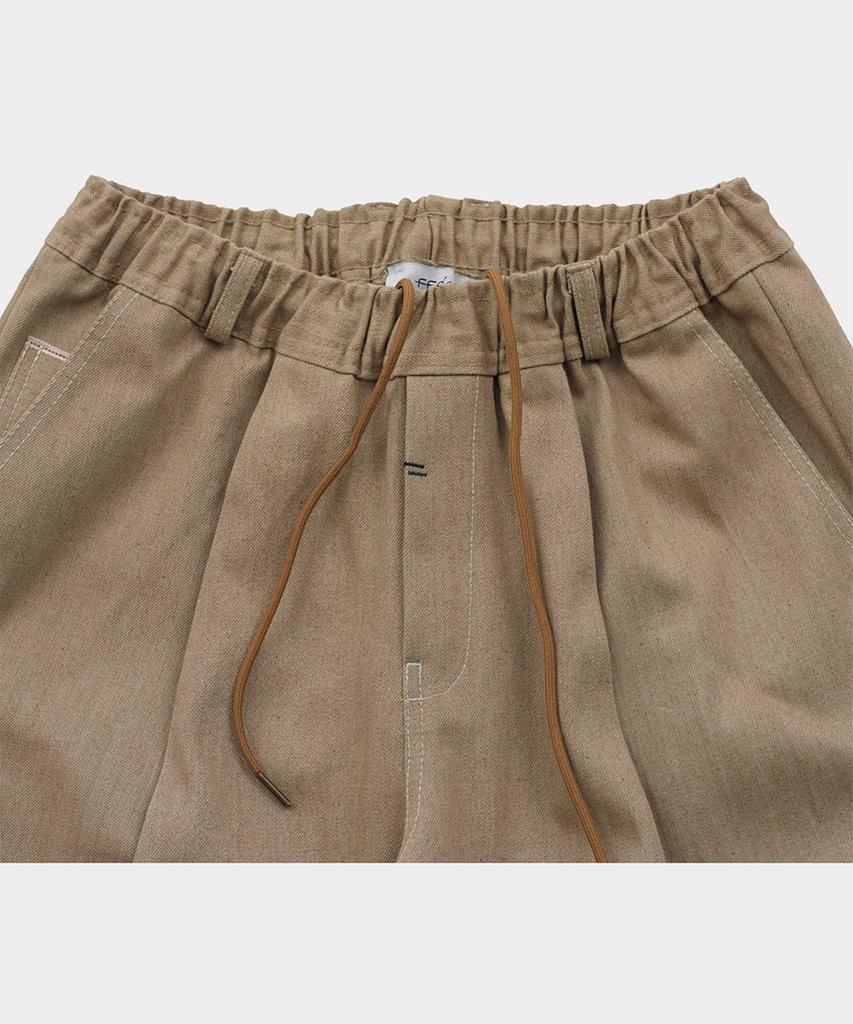 Pep Studio Sahara Selvedge Denim Elastic Waist Pants (Beige)