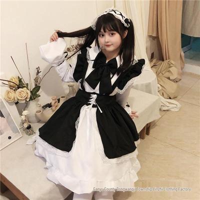 Μαύρο και Λευκό Κοστούμι Καμαριέρας Φόρεμα Cosplay για Καφέ, Εργασιακό Ρούχο ή Πάρτι