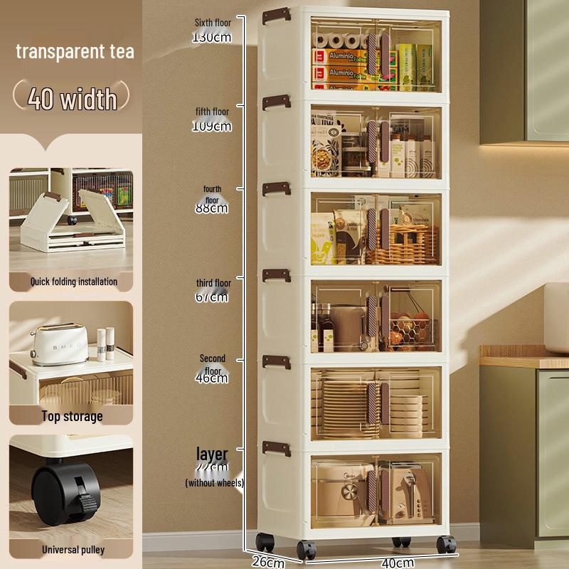 Foldable Multi-layer Storage Cabinet: No-Install Wardrobe for Living Room, Toys, Snacks