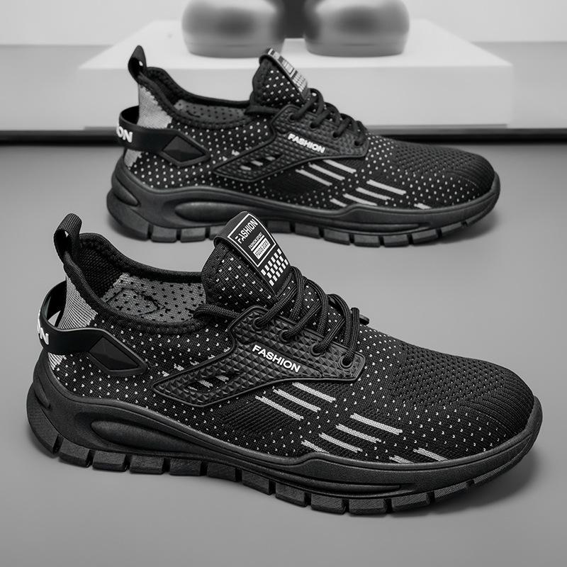 Men's shoes new spring mesh fashionable, comfortable and convenient one-pedal casual sports lace-up trendy shoes