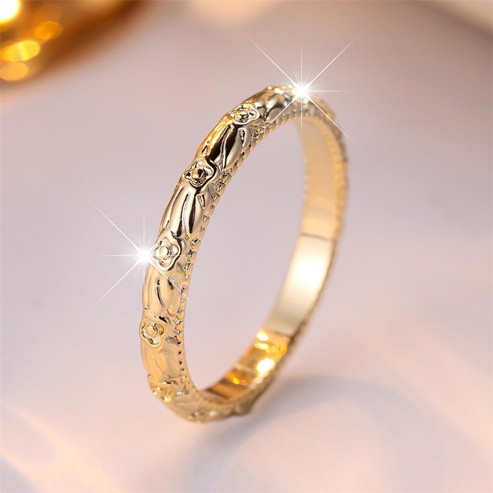 

Luxury Female White Round Zircon Stone Ring Dainty Gold Color Wedding Jewelry For Women 6
