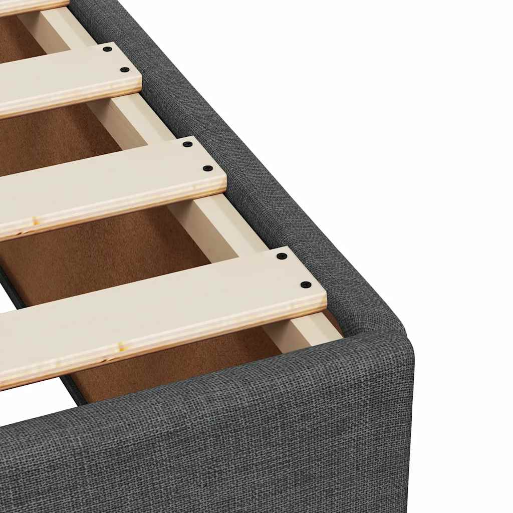 Box Spring Bed with Mattress Dark Gray 200x200 cm Fabric