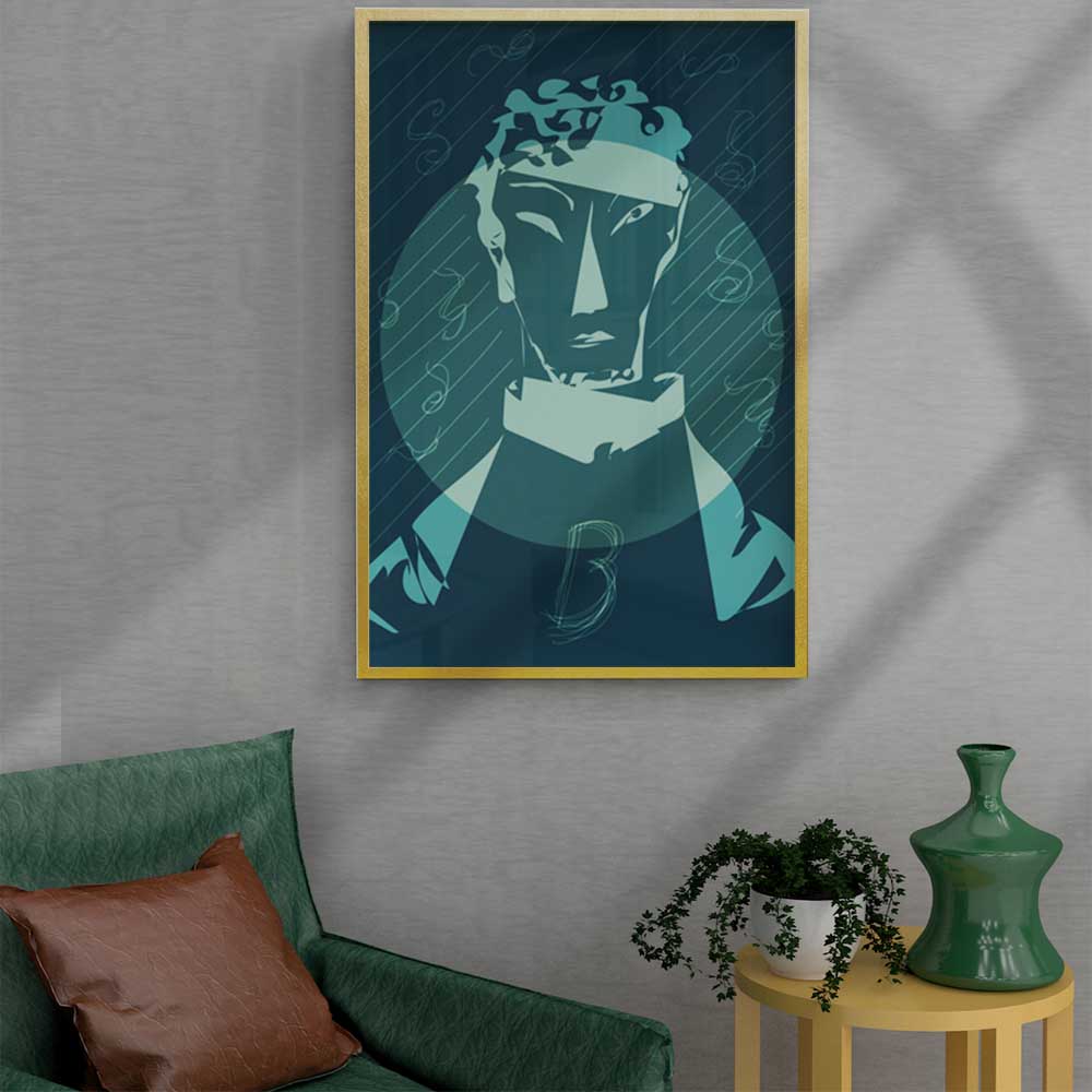 

Nordic figure oil painting minimalist blue and yellow art canvas painting living room corridor office home decoration mural No Frame 21*30cm No Frame