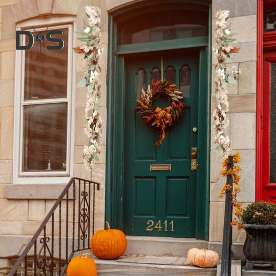 Autumn White Maple Vine Easy Care Harvest Decor Unique Design Rattan for Thanksgiving Halloween Accessories