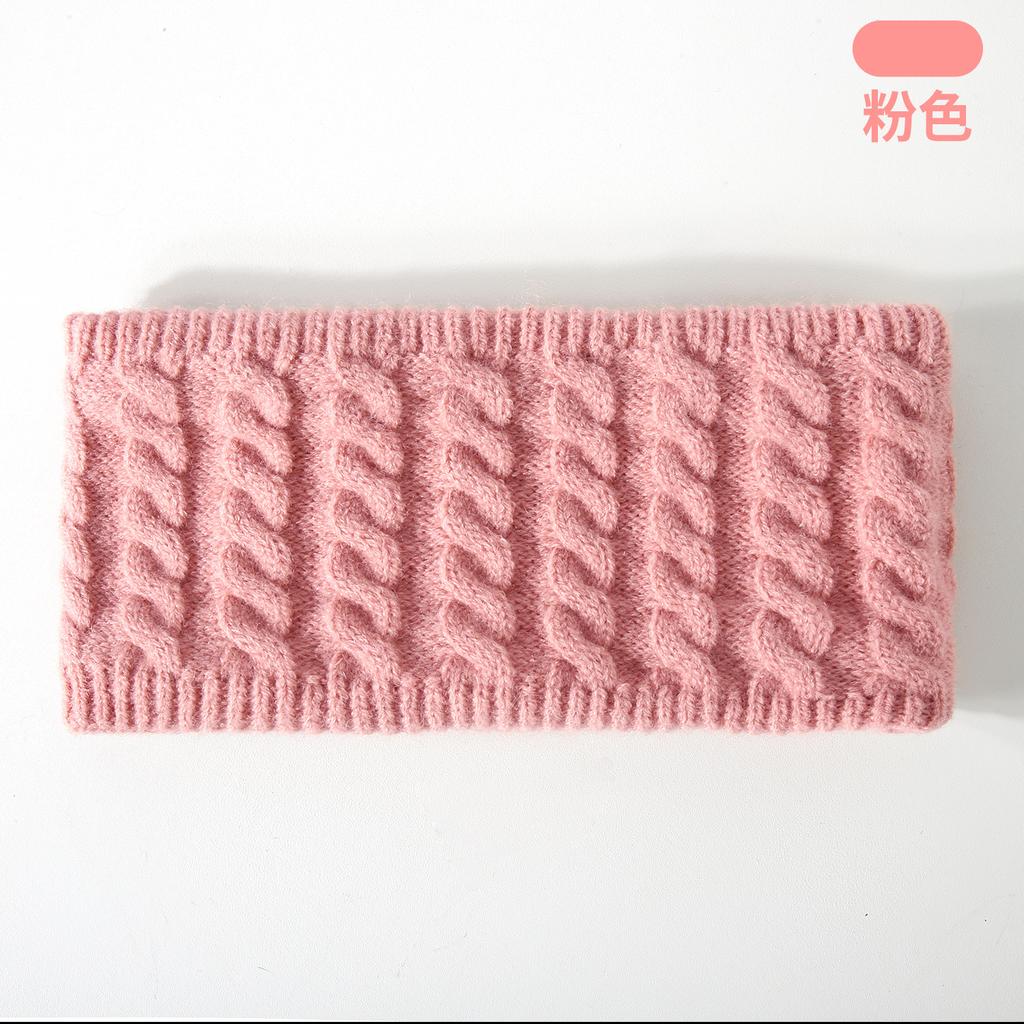 Autumn and Winter Knitted Hat, Scarf, Touch Screen Gloves, Headband, Four-piece Set, Double-layer Velvet Thermal Knitted Hat.