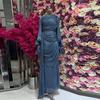 Polyester Pleated Dress With Long Sleeves For Elegant Women Spring