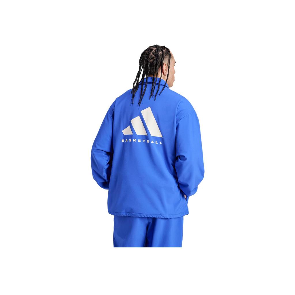 Adidas The 2024 Collection Chapter 02 Letter Logo Polo Collar Concealed Button Jacket Unisex Jackets Bright-Blue IW1633