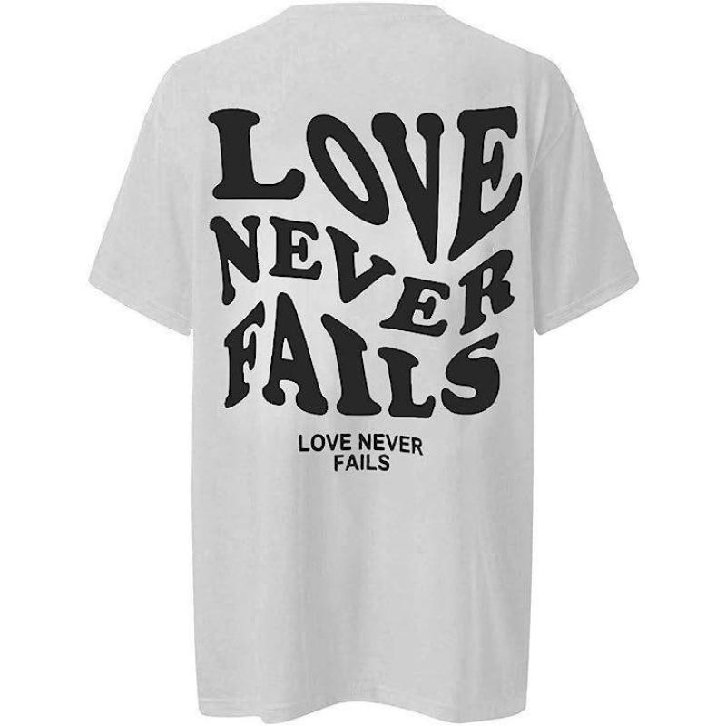 

Женская летняя футболка с коротким рукавом и принтом в виде букв, футболка с круглым вырезом для пары 2XL светло-серый