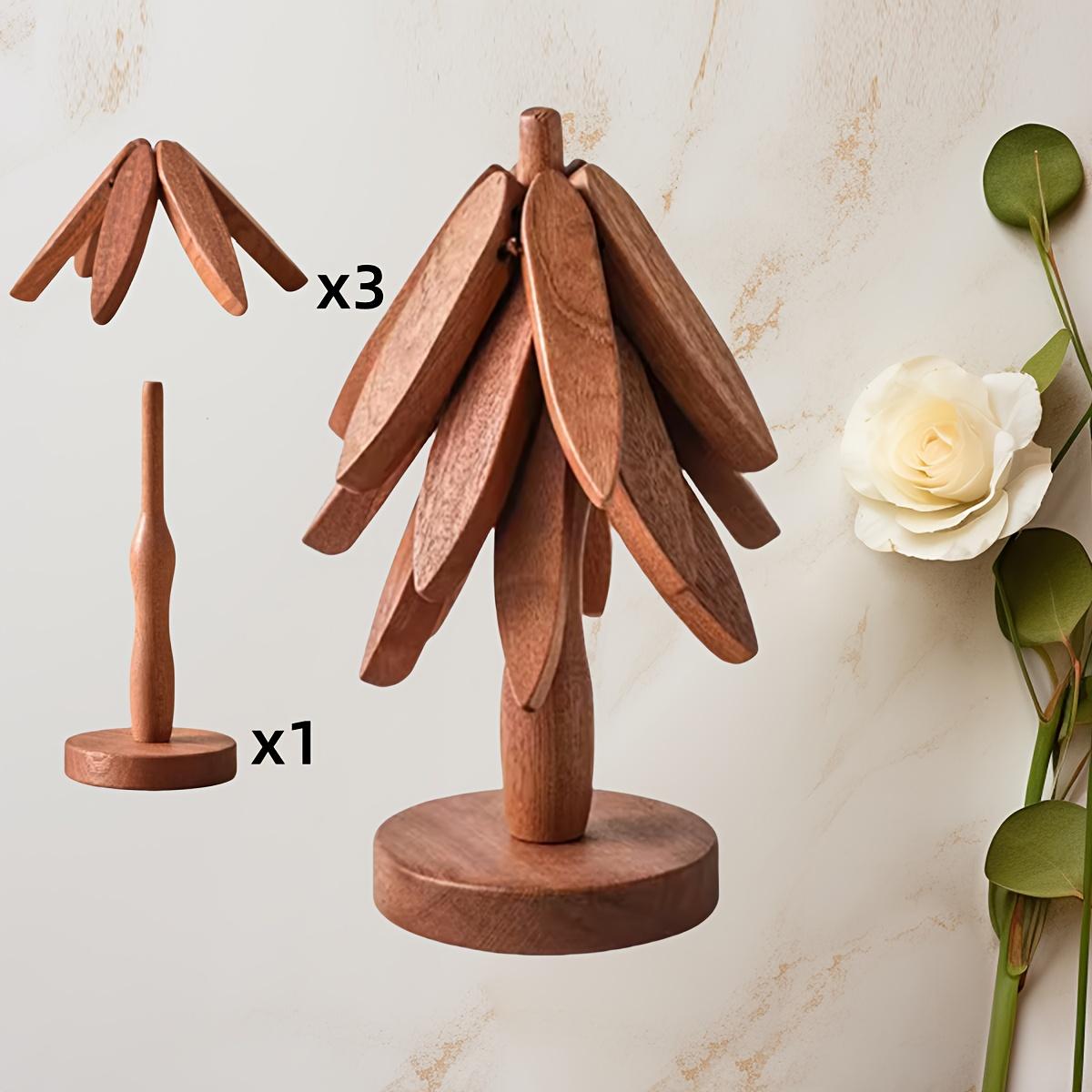 

Набор из 4 шт. термостойких подставок из орехового дерева - Защищающие от ожогов подставки под кастрюли и сковороды, подставки под стаканы для кухни и обеденного стола L