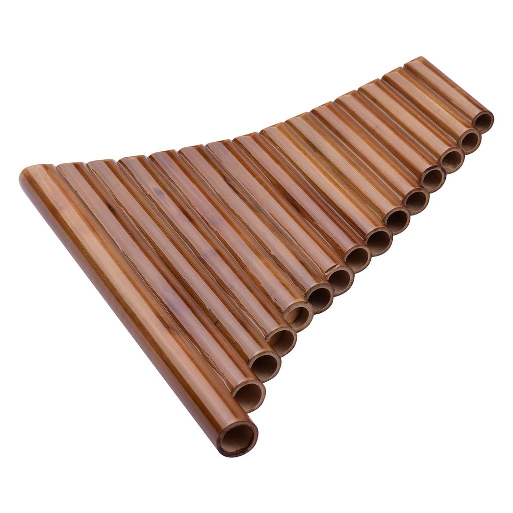 Muslady 15 Pipe Pan Flute G Key Pan Pipes Natural Bamboo Panpipes