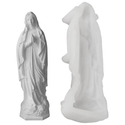 Virgin Mary Silicone Mold Reusable for Candles Soap Making Religious Ornament Craft Supplies Christmas Decorations DIY Gift Mold