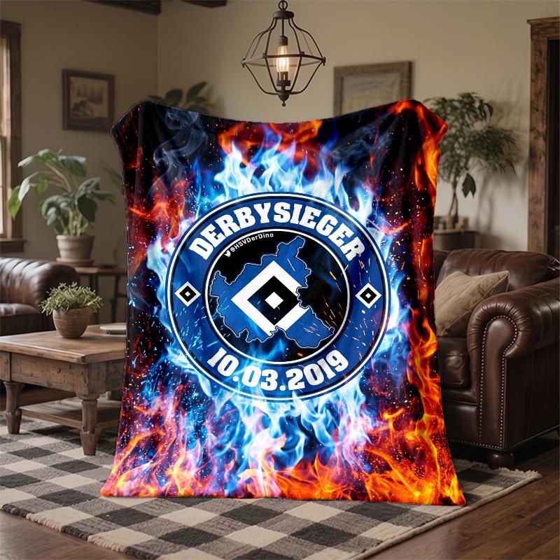 Coperta in Flanella con Stampa Calcio Hamburger SV Morbida Calda Coperta da Divano Letto per Casa Ufficio Camera da Letto