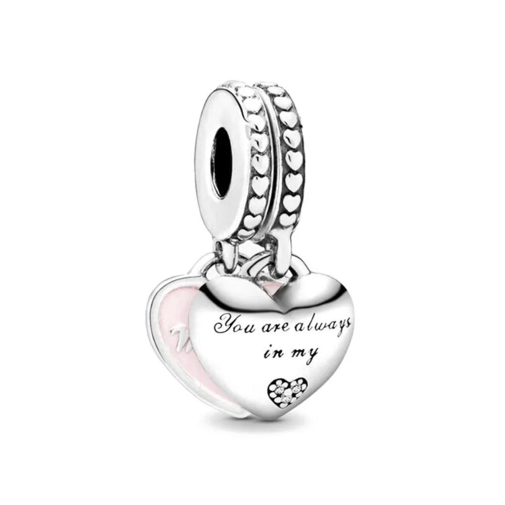 925 Silver Family Charm Fit Original Bracelet Jewelry Pendant Boy Girl Sparkling Mom Bead Sisters Dangle Plated