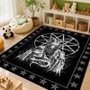 Dark Baphomet Pentagram Art Indoor Rug Soundproof Shockabsorbing Carpet For Office Study Home Decor Memorial Gift