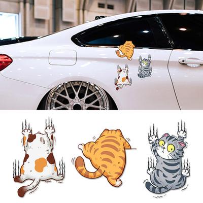 3Pcs/Set Cat Scratch Car Sticker Funny Weather-resistant Self-adhesive SUV Vehicle Auto Window Body Decoration Kitten Animal Trim Decal Car