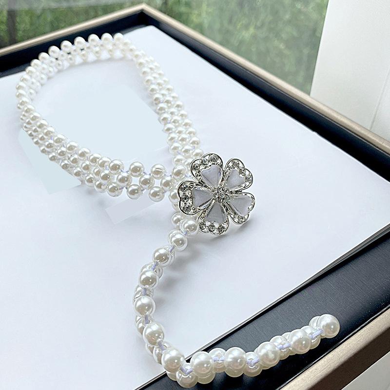 Elegant Simple Pearl Belt For Women Girls  Temperament Body Jewelry Sweet Versatile Dress Decorative Waist Chain Gifts