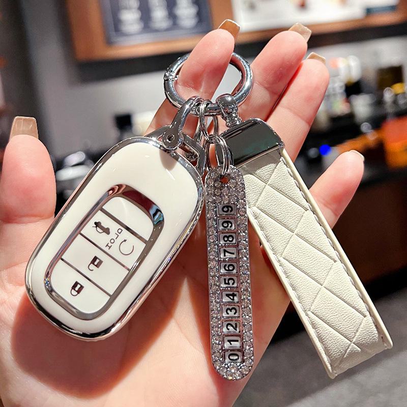 Compatible Key Cover for 2023 Honda 11th Gen Civic 11CRV - Stylish High-End Shell with Buckle