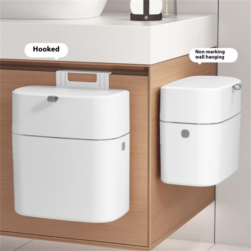 8L 10L Kitchen Composts Bin With Lid Hanging Wall Mounted Trash Can For Countertop Indoor Use