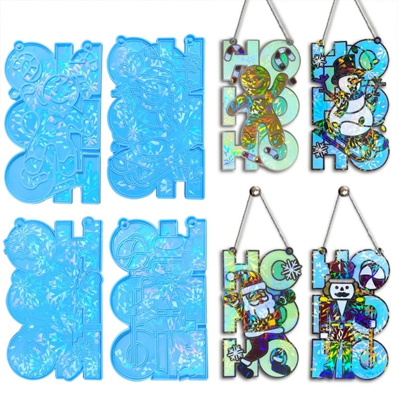 DIY Holographic Silicone Molds Christmas Pendant Mold DIY Crafts Moulds Hand-Making Craft Supplies Suitable for Pendant