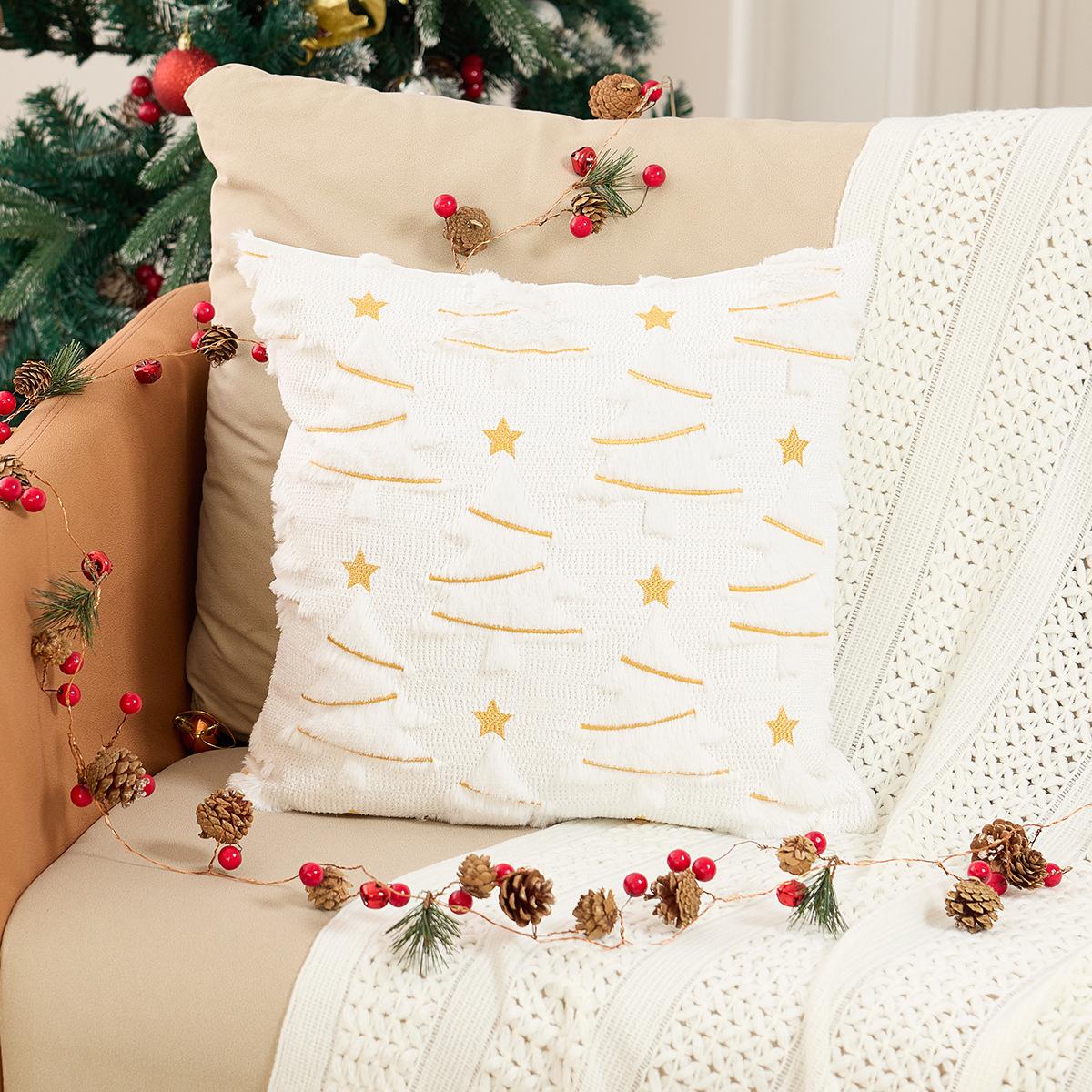 

45*45cm Christmas Decorative Throw Pillow Covers Soft Plush Pillow Case for Couch Sofa Bedroom Pillowcase Home Decor 450mm*450mm