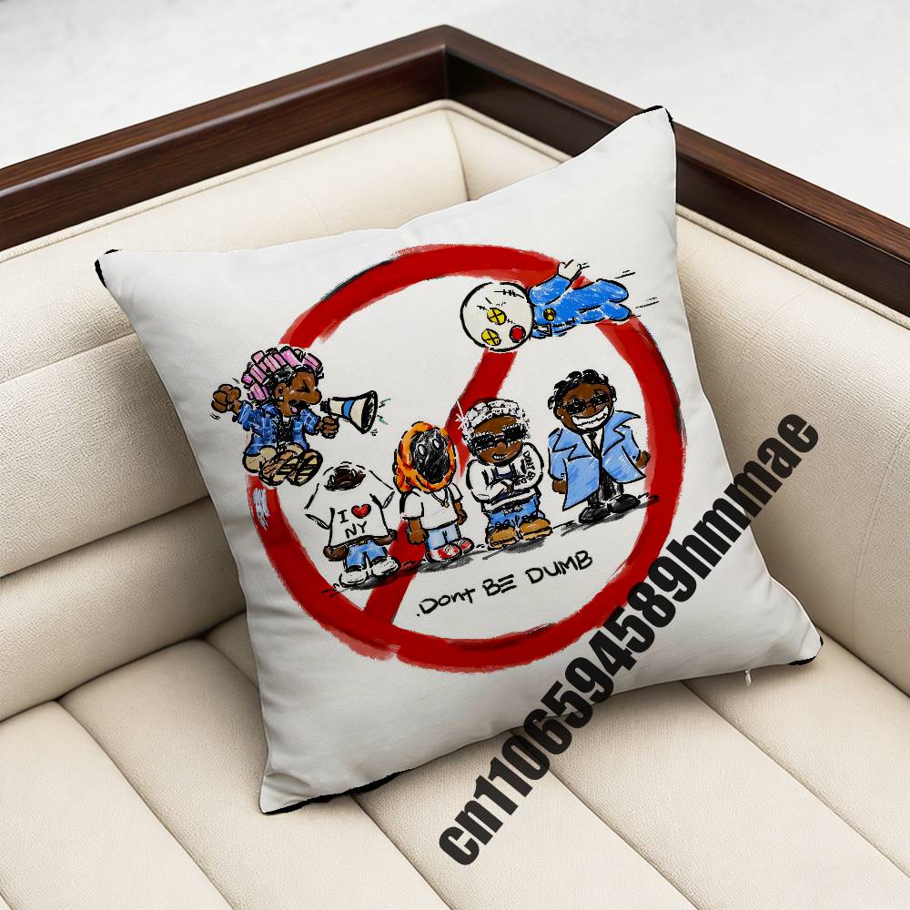 For A-A$Ap Rocky Dont Be Dumb A-Asap Throw Pillow Case Sham 45X45Cm 40X40Cm Square Car Pillowcase Pad Cushion Cover