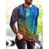 3D Gedrucktes Hip Hop Rock T-Shirt Für Männer Buntes Muster T-Shirts Frühling Herbst Freizeit Langarm Rundhals Oberteile Lockere T-Shirts