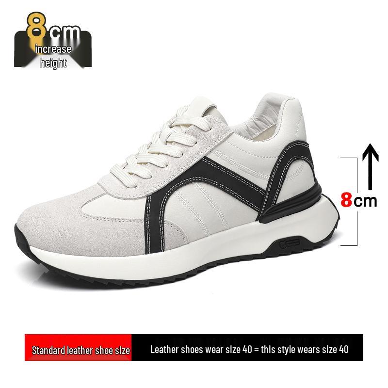 Men's 8cm Height-Boosting Korean Style Casual Skate Sneakers