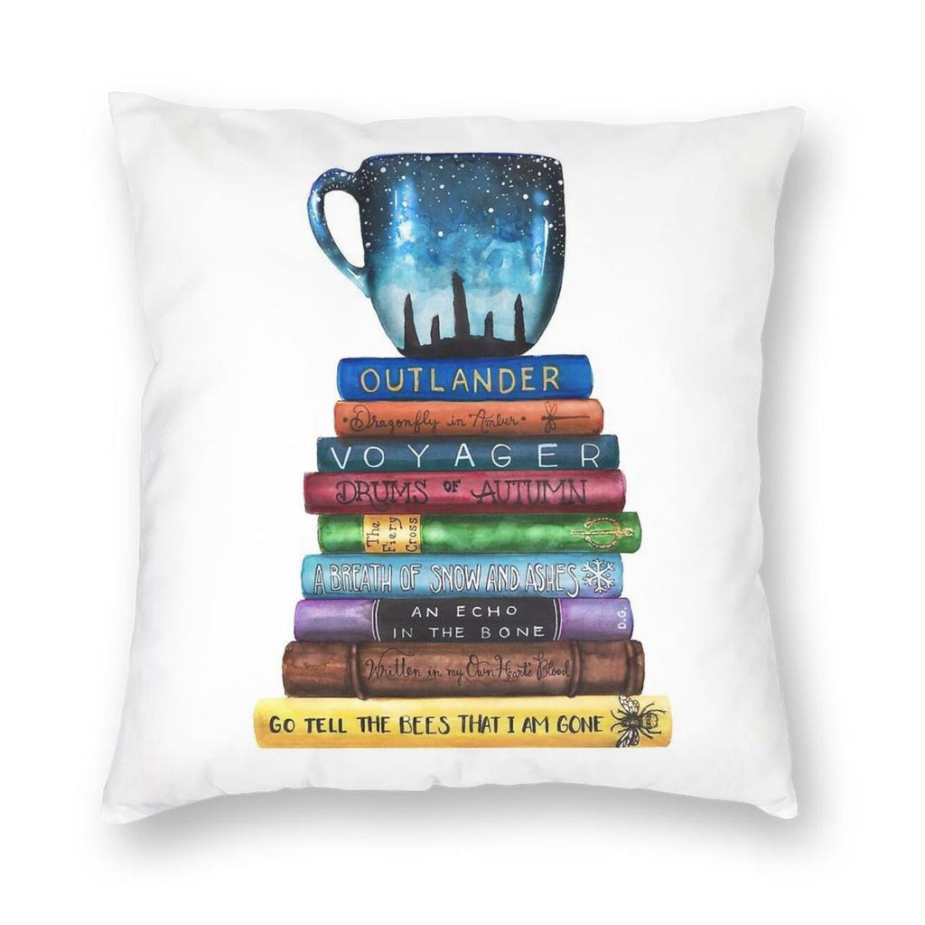 Outlander Lover Square Pillowcase Polyester Linen Velvet Pattern Zip Decorative Throw Pillow Case Room Cushion Cover