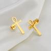 Anniyo 1.9cm Ankh Stud Earrings for Women Girls Africa Egypt Nile Key Traditional Ancient Egypt Ethnic  #273921
