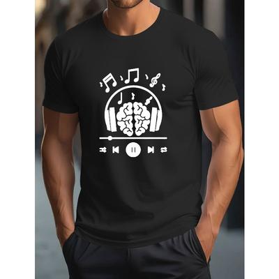 T-shirt con Stampa Creativa Taglie Europee, Top da Uomo a Manica Corta Girocollo, T-shirt Estive Morbide e Casual, Abbigliamento da Uomo Comodo Adatto