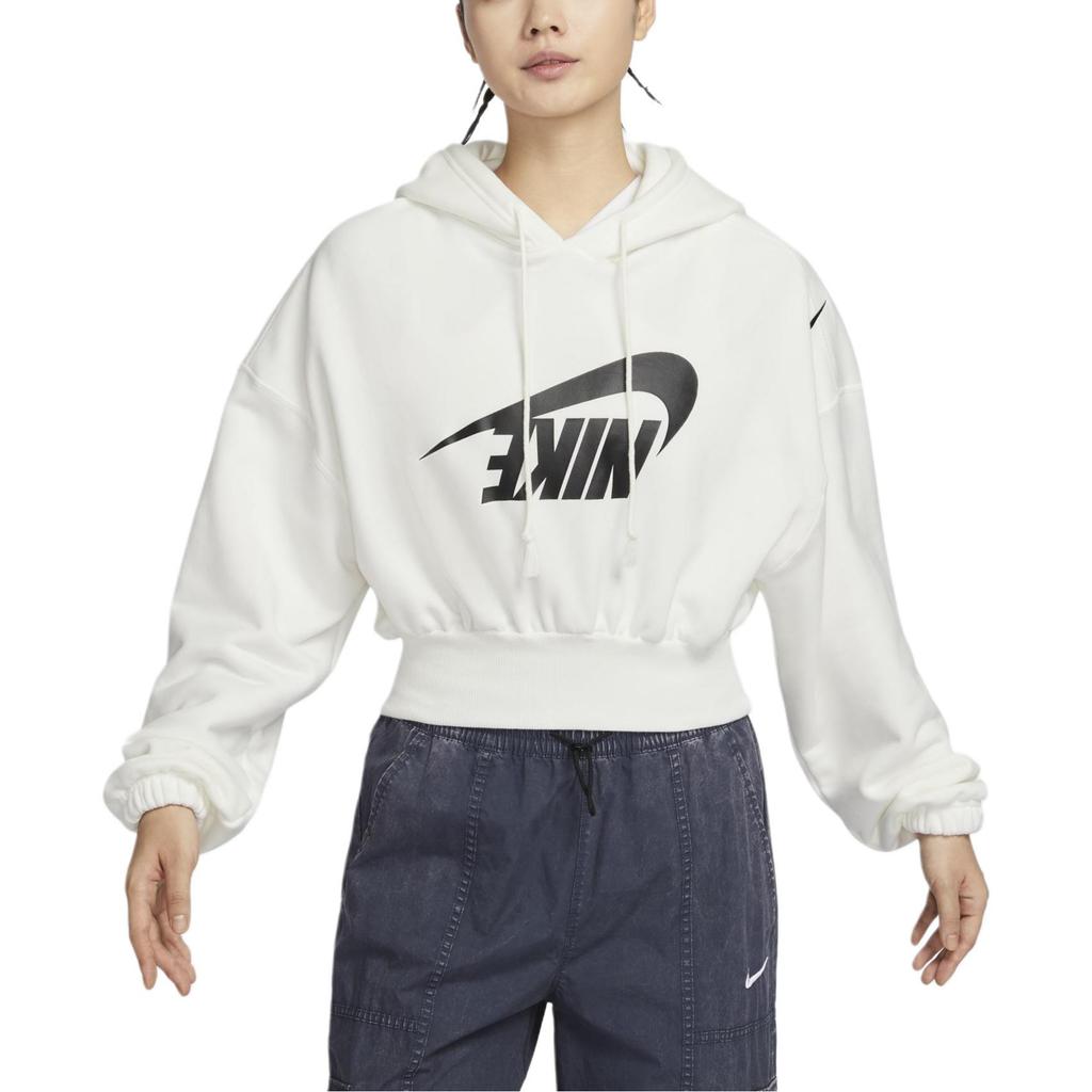New Nike Sportswear Women's Oversized Cropped French Terry Pullover Hoodie FV7778-133