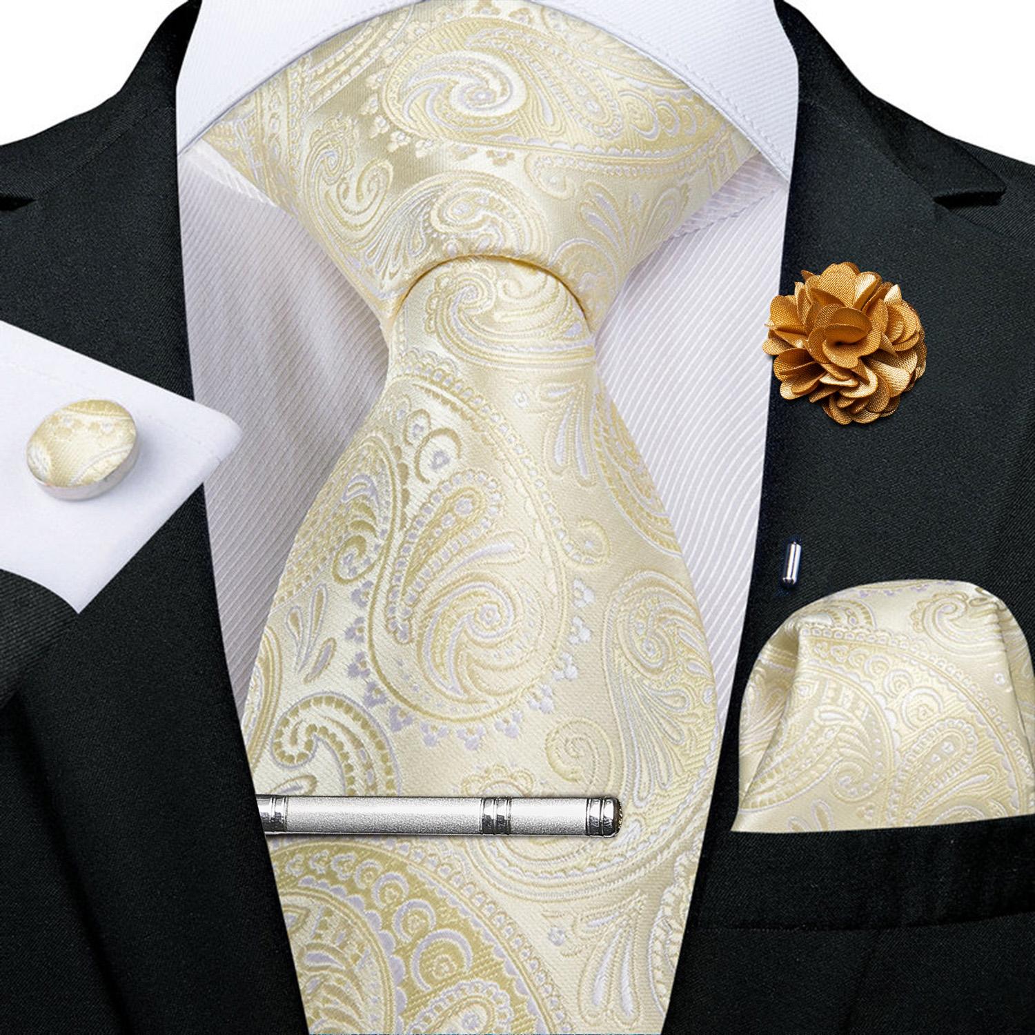 

Роскошный мужской галстук с аксессуарами N-7253