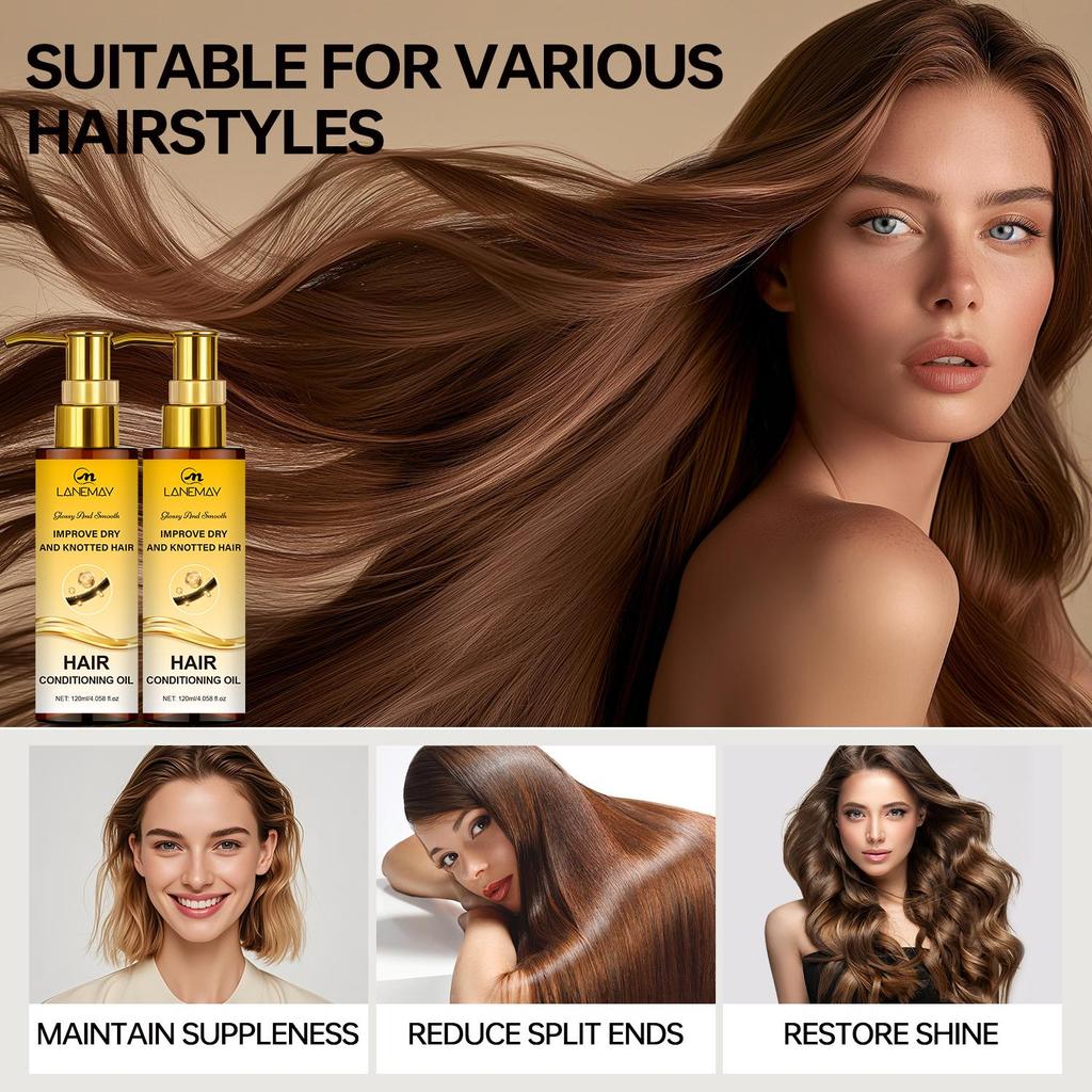 Hair Conditioning Oil-Strengthen And Moisturize Hair, Maket It Soft And Shine-Reduce Spilt Ends-Suitable For All Hair Types, 100ml