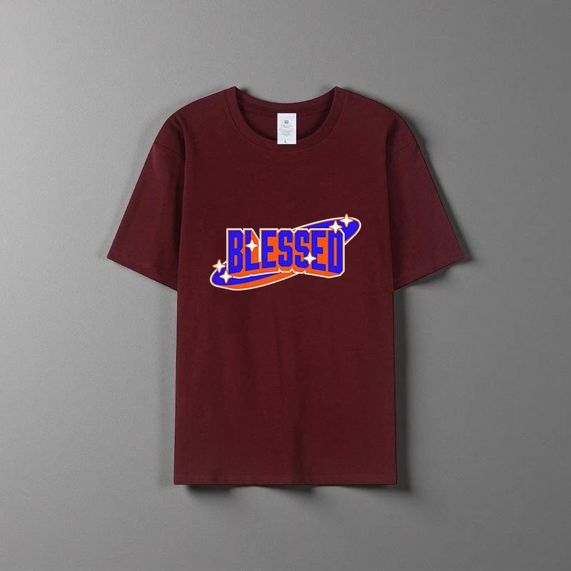 Summer new unisex versatile pure cotton T-shirt fashionable casual round neck top breathable loose fit print short sleeved shirt