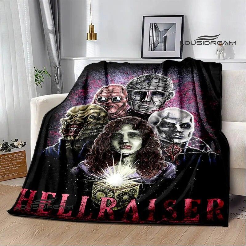 hellraiser horror print blanket picnic blanket thin blanket flannel soft and comfortable home travel bed blanket birthday gift