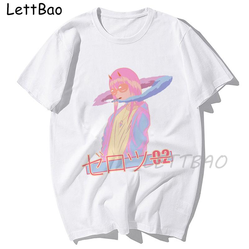 Darling In The Franxx Anime Vintage Tees Funny T Shirt Zero Two Hentai O Neck