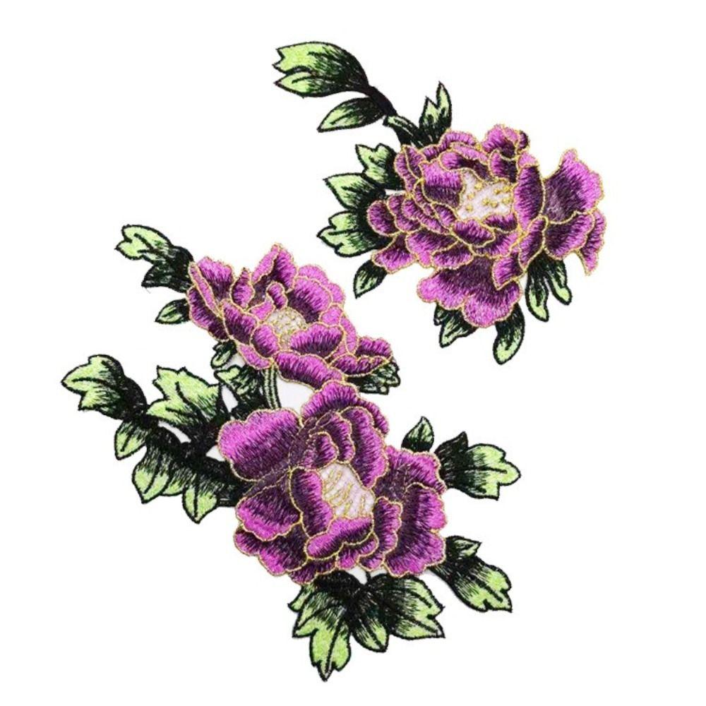 Fashion Elegant Peony Embroidery Patch Floral Embroidery DIY Floral Applique Sewing Accessories
