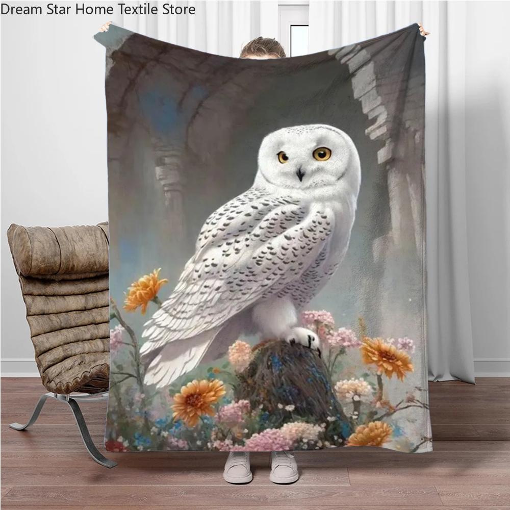 White Owl Flannel Blanket Children Warm Soft Blanket For Sofa Bed Cover Blanket Suitable For Birthday Souvenir Camping Gifts