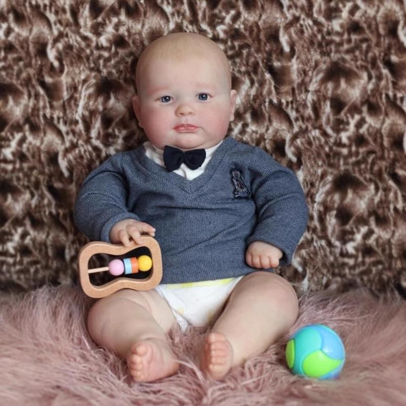 

24 60 см Милые пухлые куклы-реборн Джозеф Мягкая тканевая кукла-имитация тела Кукла ручной работы с 3D-рисунком на коже Реалистичная кукла для новорожденных Подарок на День защиты детей 60cm cloth body