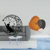 Mystical Feline Timepiece Wall Art Black Sculpture Modern Decorative Clock Ornament for Home Bedroom