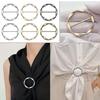 2PCS Scarf Clips and Ring T Shirt Clip for Women Fashion Metal Circle Buckle Clothing Ring Wrap Holders Clothes Hat Belt Decor