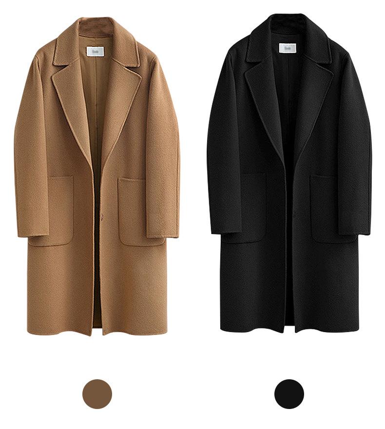 Europäischer & Amerikanischer Damen Doppelseitiger Woll-Herbst/Winter Lockerer Langer Übermantel