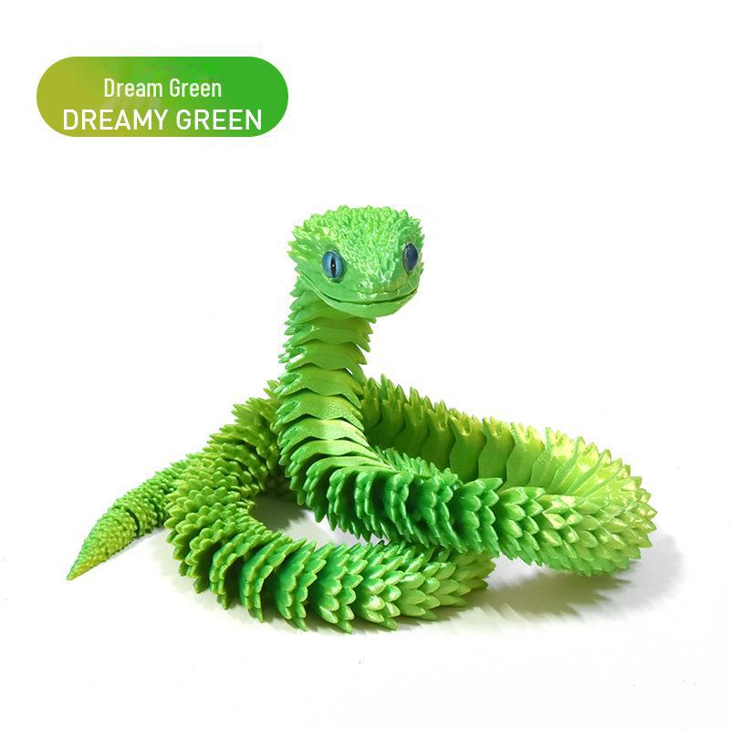 3D-gedrucktes bewegliches Viper-Schlangenspielzeug – handgefertigtes Desktop-Ornament-Kunsthandwerk