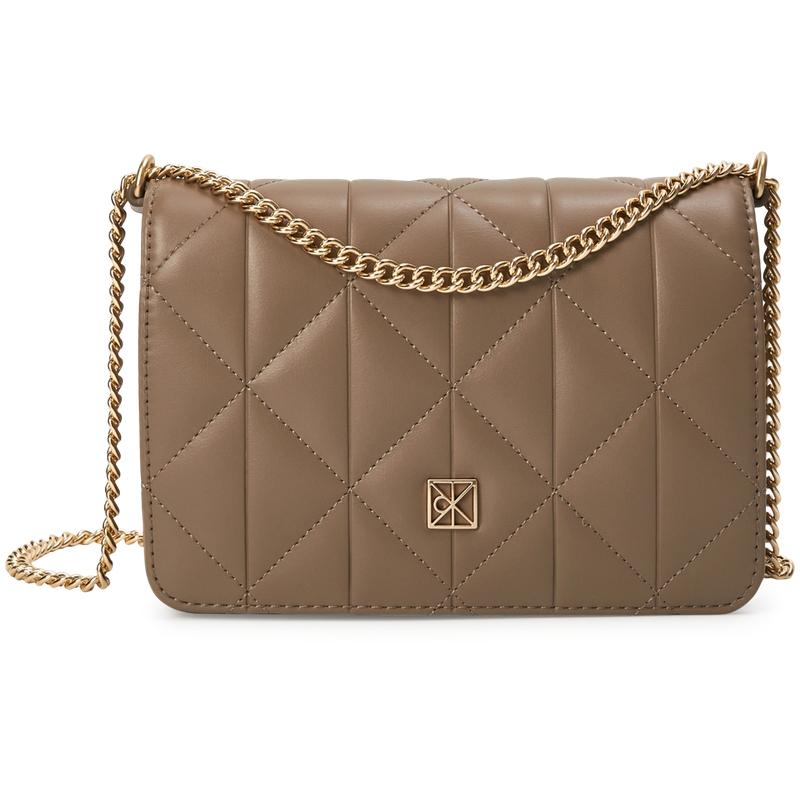 

Calvin Klein Casual Commuter Metallic Monogram Letter Crossbody Bag Women Bags Sandstone-Brown 4F3321G-VFU Basic Set (Bag)