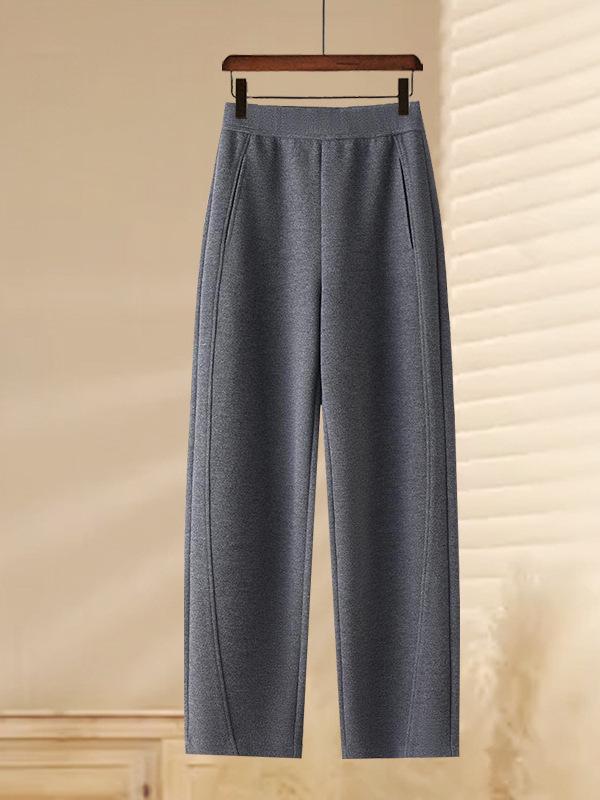 Women's Wide-Leg Velvet Thickened Sweatpants - Casual, Warm, Loose-Fit for Autumn/Winter 2025